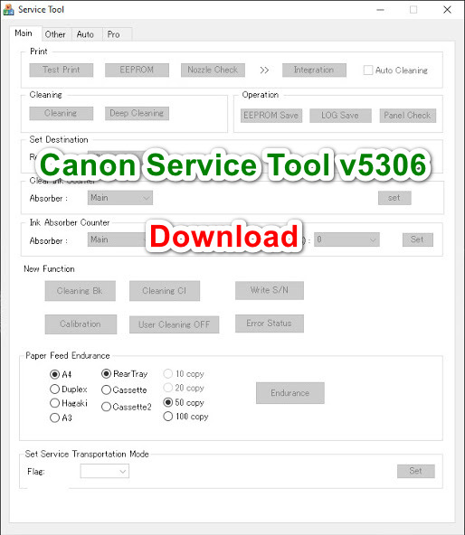 Canon Service Tool v5306