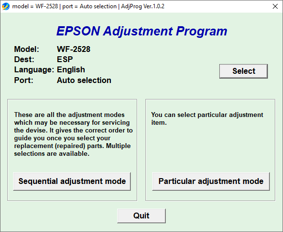 Epson WF-2528 Adjustment Program