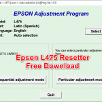 Epson L475 Resetter Tool Free Download