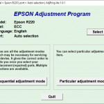 Epson R220 Resetter Adjustment Program Tool Free Download
