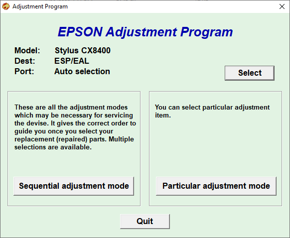 Epson CX8400 Resetter Adjustment Program Tool Free Download