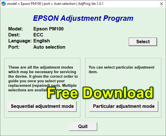 Epson PM100 Resetter Free Download