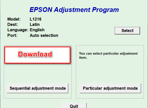 Epson L1216 Resetter Free Download