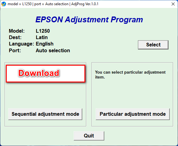Epson L1250 Resetter Free Download