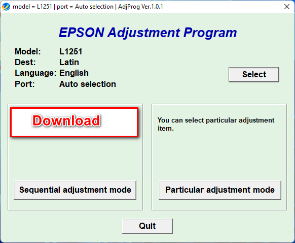 Epson L1251 Resetter Free Download