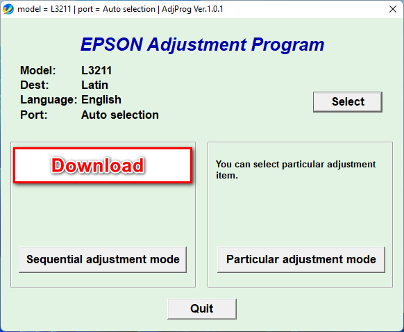 Epson L3211 Resetter Free Download