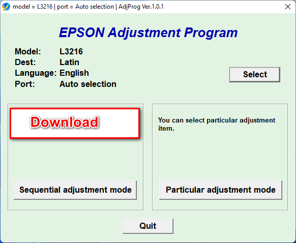 Epson L3216 Resetter Free Download